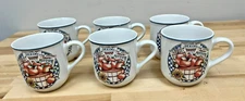 Set of 6 International Tableworks Appletime Stoneware 12 Oz Mugs