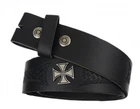 Belt Interchangeable Belt Genuine Leather Black or Brown Hallmarked Iron Cross 70-140