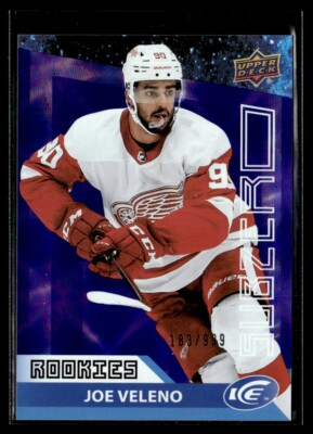 2021-22 Upper Deck Ice Sub Zero Blue Autographs Joe Veleno Auto Detroit Red