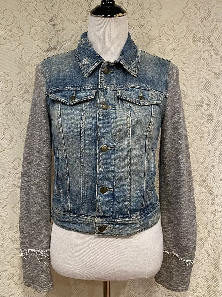 Free people deals distressed denim jacket