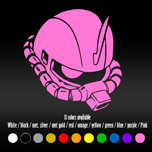 4" Zaku Gundam Head Gunpla Anime Diecut Bumper Car Window Vinyl Decal sticker - Foto 13 di 16