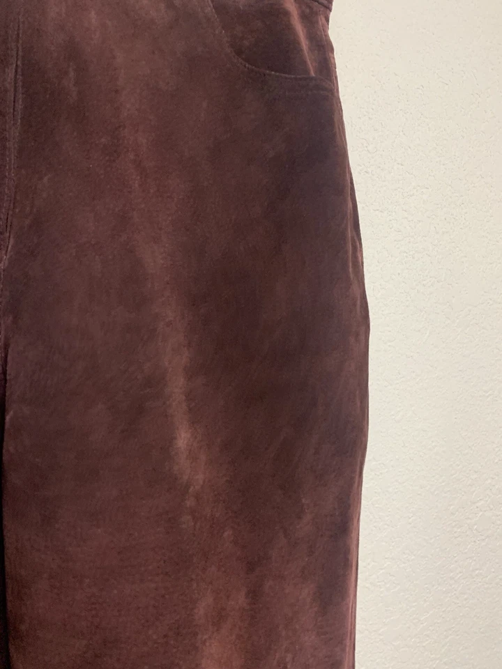 Винтажные женские кожаные бордовые брюки MARSH LANDING 80-е размер 12 - Изображение 2 из 4