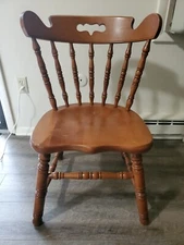 TELL CITY Solid Hard Rock Maple Colonial Style Spindle Back Dining Side Chair...