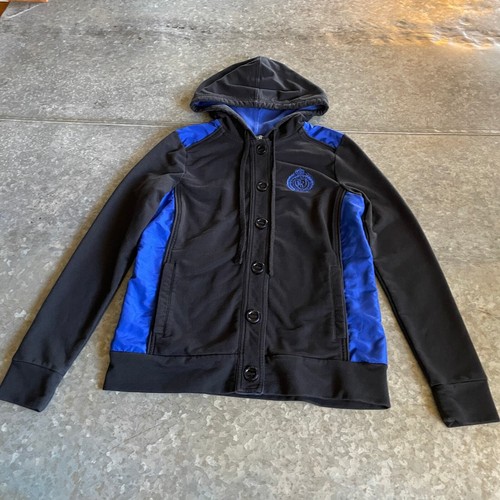 Ralph Lauren Active Crest Colorblock Hoodie Sweatshirt Womens Small Blue Black - Picture 2 of 11