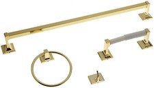 Taymor 02-D9444PB Sunburst Four Piece Bath Set Polished Brass