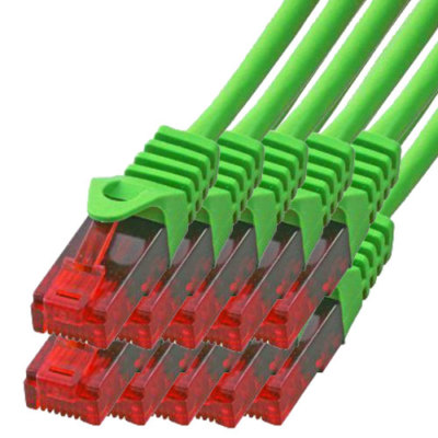 10 x 1,5m CAT.5 Gigabit Patchkabel Netzwerkkabel grün LAN Netzwerk Kabel CAT5