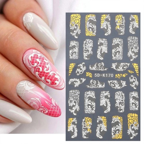 Nail Decal Non-fading Diy Holographic Floral Pattern Nail Sticker 3d Effects - Picture 5 of 14