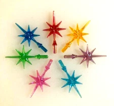 14 very SMALL SNOWFLAKE STARS AURORA Ceramic Christmas Tree IRIDESCENT TOPPERS