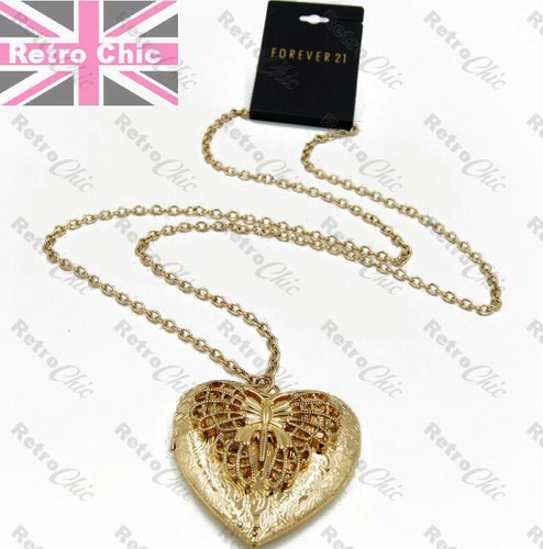 BIG 6CM HEART LOCKET vintage filigree 