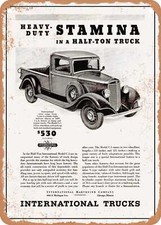 Metal Sign - 1936 International Model C 1 Half Ton Pickup Vintage Ad