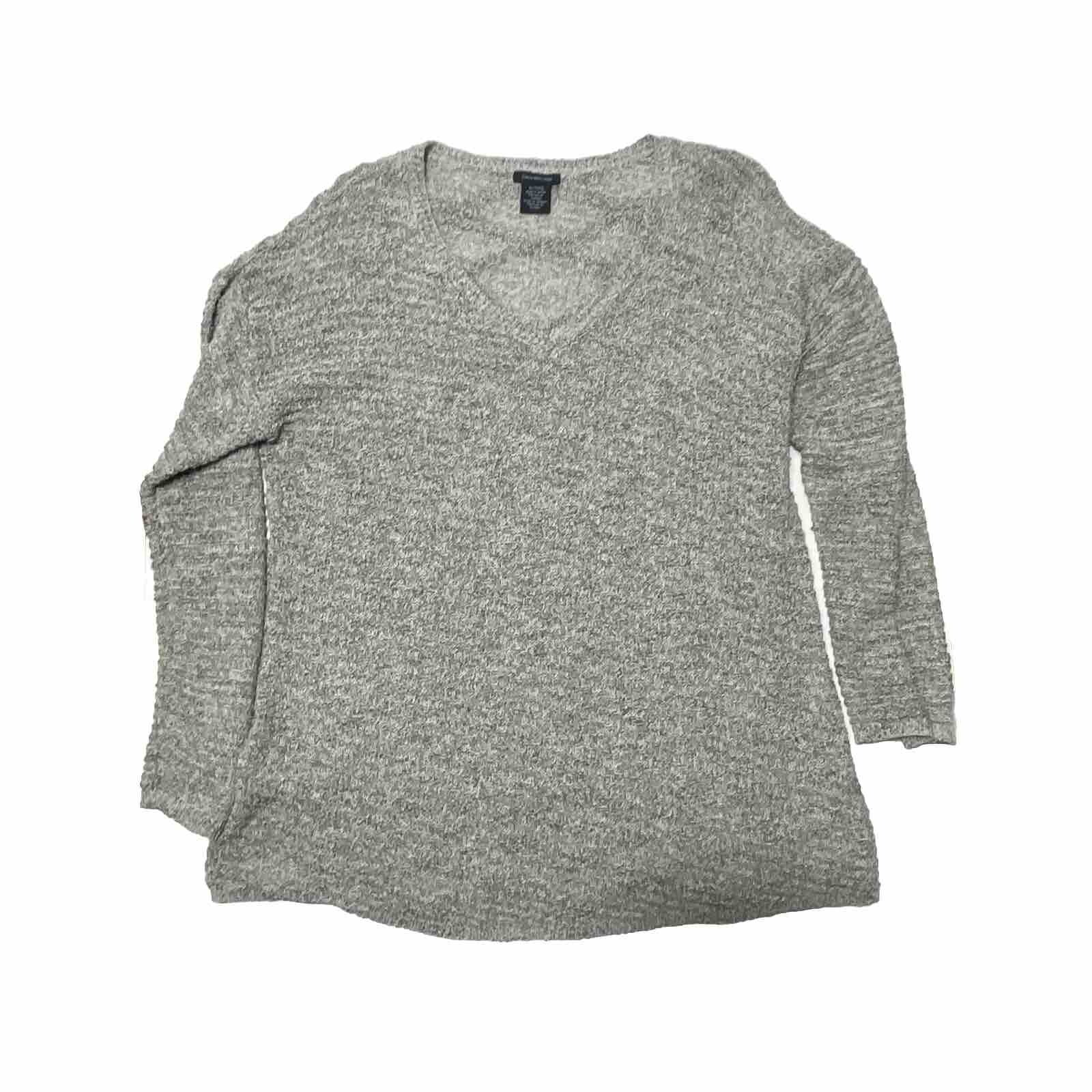 Calvin Klein Jeans Gray Marled Textured Knit Sweater - Size XL - V-Neck Top