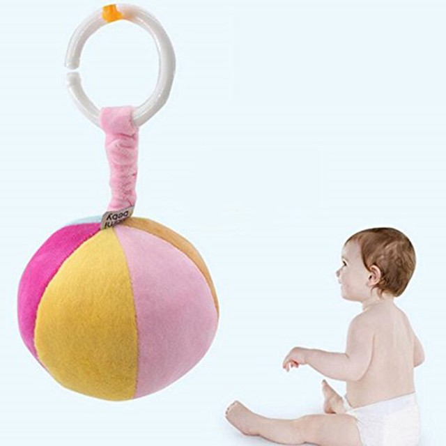 Baby Plush Bell Cloth Ball Kids Hand Grab Soft Stuffed Rattle Toys SL3