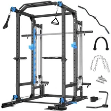 Smith Machine System Power Cage Rack Cable Crossover Home Gym System