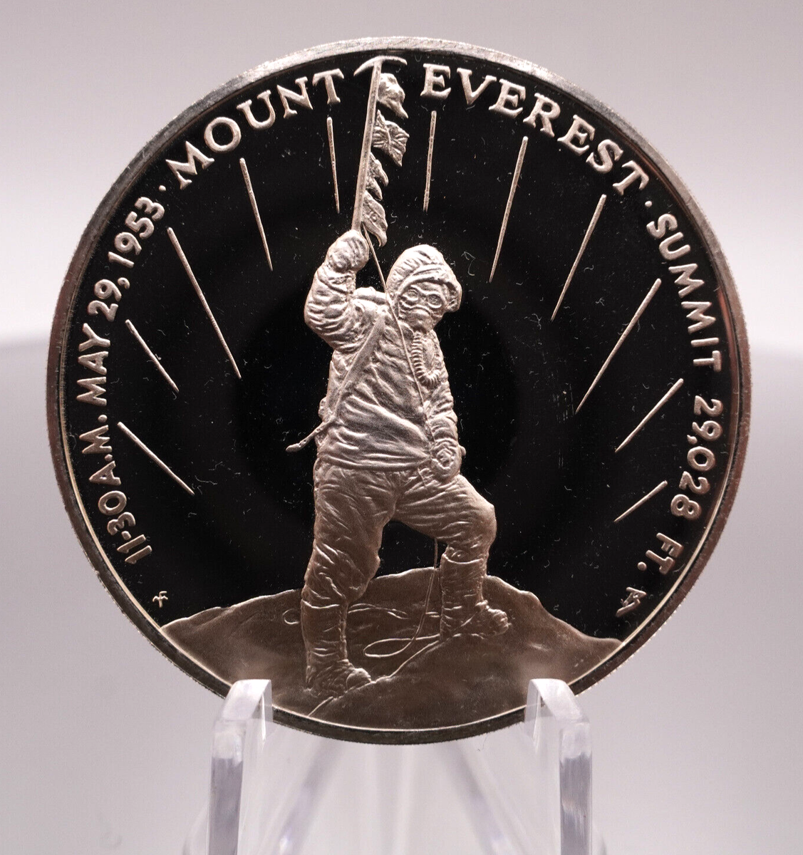 1953 1st Ascent of Mt. Everest Hillary Tenzing Norgay 925 Silver