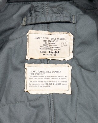DEADSTOCK FIRST PATTERN CWU-45/P COLD WEATHER FLYERS JACKET DEADSTOCK FIRST PATTERN CWU-45/P COLD WEATHER FLYERS JACKET