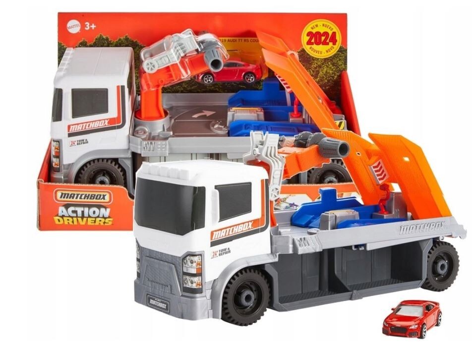 MATCHBOX REAL ADVENTURES Tow truck Roadside assistance set + car