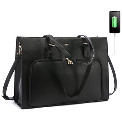 Laptop Bag for Women 15.6 inch Waterproof Work Tote Bag Briefcase with USB Ch...