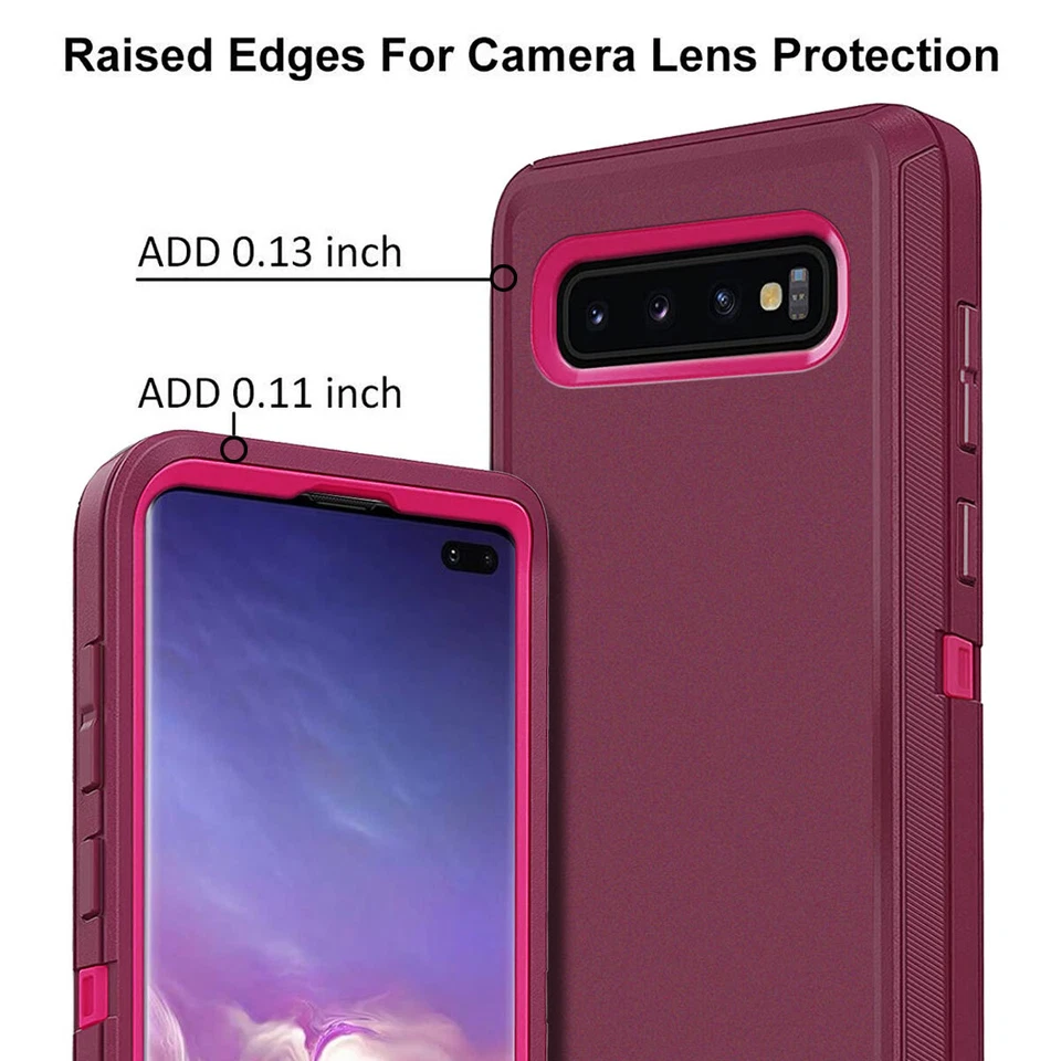 For Samsung Galaxy S10/S10e/S10+ Hybrid Rubber Phone Case Cover / Tempered Glass - Image 4 of 4