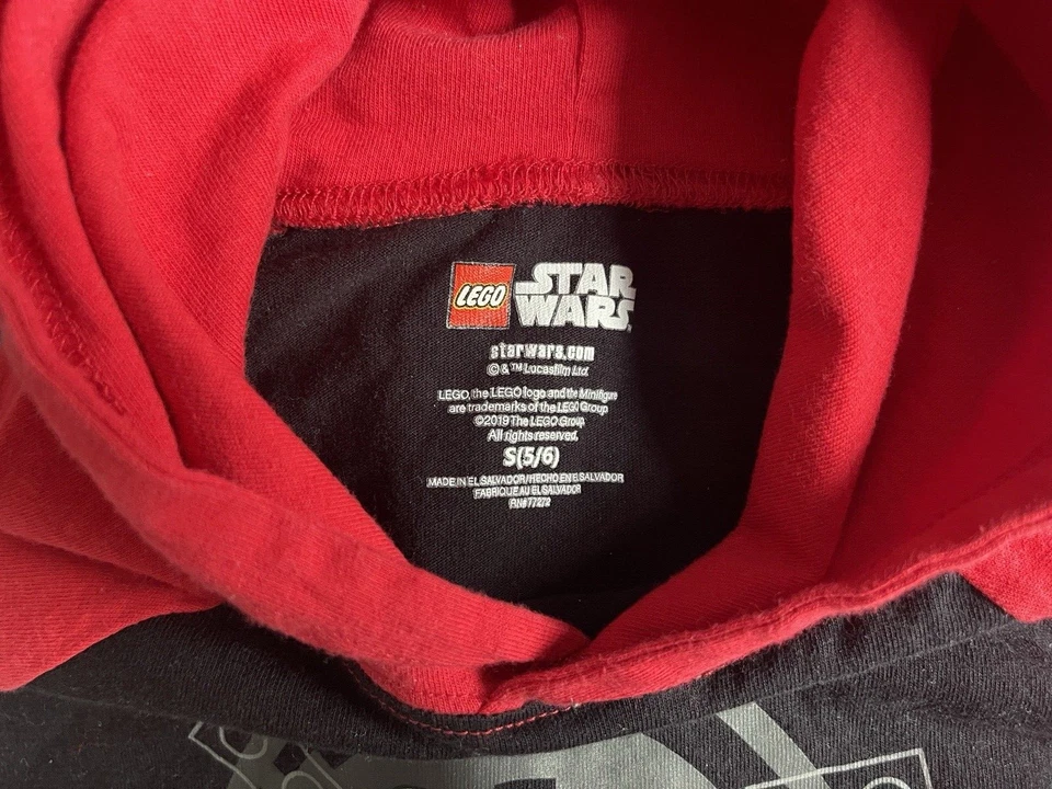 Lego Star Wars Kid Boys Darth Vader Storm Troopers Hooded Raglan Shirt Black 5/6 - Image 2 of 4