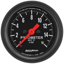 Auto Meter Z Series Egt Exhaust Gas Temp Gauge Temperature Pyrometer 0-1600 Deg