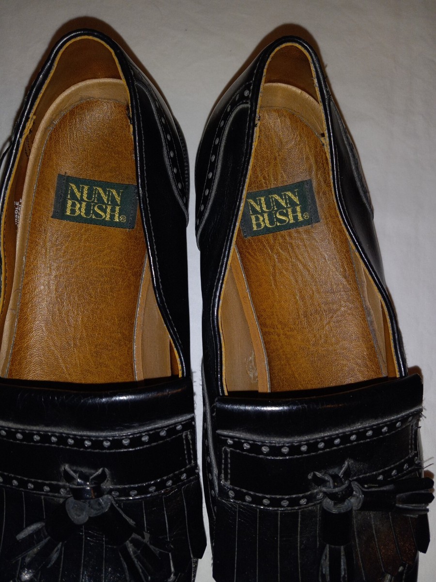 NUNN BUSH DRESS FLEX LOAFERS SLIP ON TASSEL BLACK LEATHER  display picture 1
