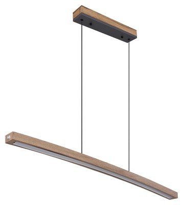 GLOBO Doro LED-Pendelleuchte Hängeleuchte MDF Metall Acryl Holzoptik Grau