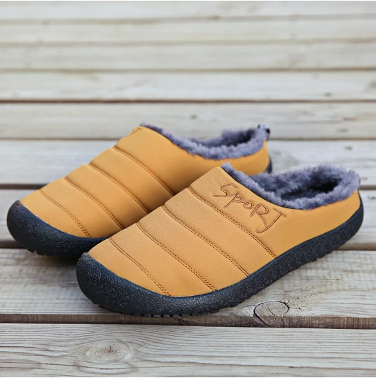 Mens fleece lined hotsell slip on shoes