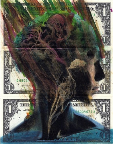 Wolfi Waeger Money Art Real Dollars 1/1 -*VALUES OF LIFE* SEE VIDEO A24