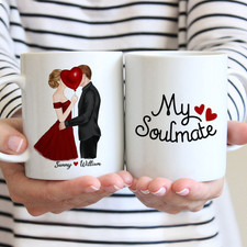 Kissing Couple - My Soulmate - Couple Mug, Valentine Mug, Valentine's Day Gift