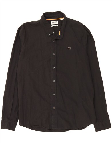 TIMBERLAND Mens Slim Fit Shirt XL Black Cotton PI10
