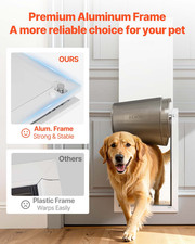 XL Dog Door Double Magnetic Flaps Metal Frame Weatherproof Easy Install White