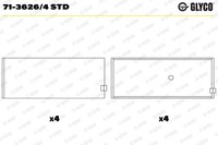 NEU - Glyco 71-3626/4STD Pleuellager FüR Chevrolet Daewoo Lada Opel