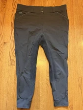 Piper Equestrian Horse Riding Breeches Women Pants 40R Stretch Gray Capri Ride
