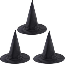 3Pcs Halloween Witch Hats for Women Costume Witch Hat Costume Accessory for Hall