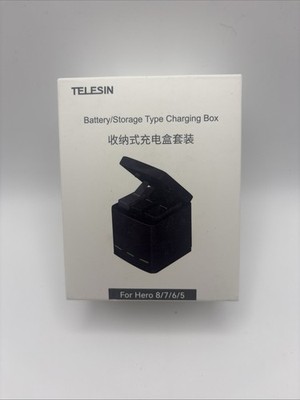 TELESIN 3-Channel Storage/Charger Box for GoPro HERO8/7/6/5 Black & 2 Batteries