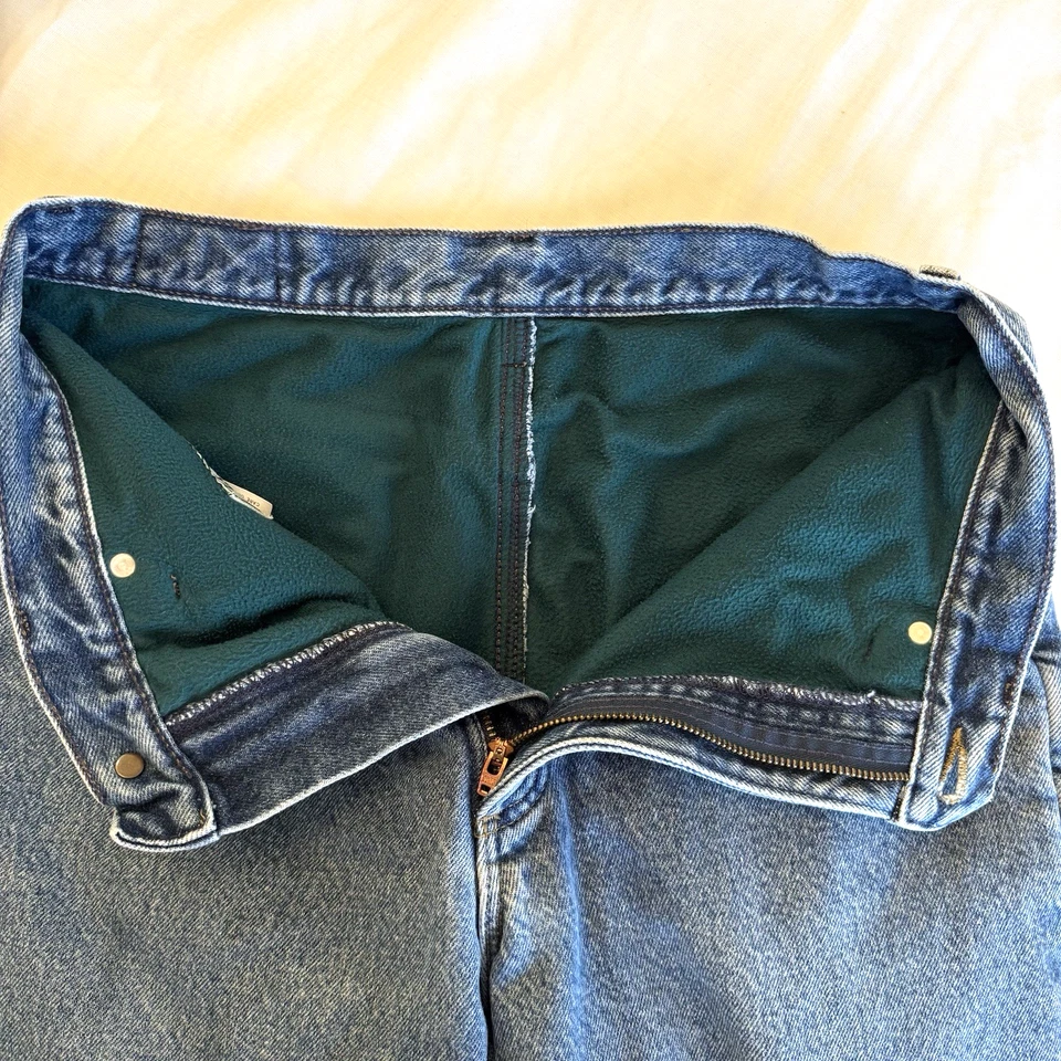 LL Bean Jeans Mens 32X30 Blue Denim Fleece Lined Double L Classic Fit Warm Cozy - Image 4 of 4