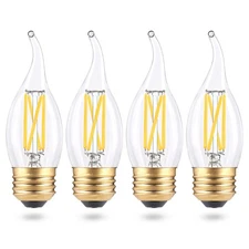 Candelabra Led Light Bulbs Dimmable, E26 Led Bulb 40 Watt Equivalent, 4W CA10...