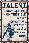 Vintage Baseball Art Wall Decor - Metal Tin Signs for Boys Room, Bedroom, Sports