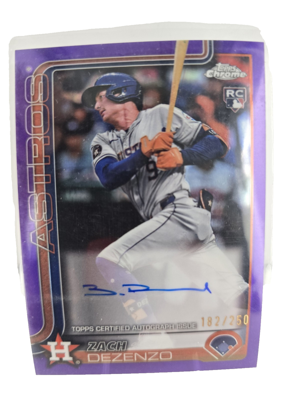 2025 Topps Chrome Zach Dezenzo RC Purple Foil Rookie Auto /250
