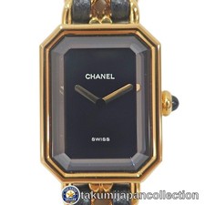 Chanel Premier M H0001 Black Dial Yellow Gold Plated Ladies Watch #M-3884
