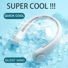 Portable USB Rechargeable Neckband Lazy Neck Hanging Dual Cooling Mini Fan USA