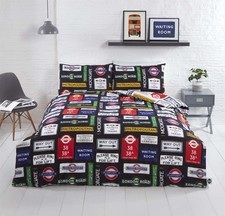 TFL London Duvet Cover Bedding Set Underground Signs Novelty Bedding 