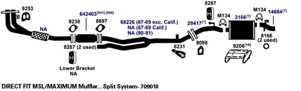 Suspensión del sistema de escape para Ford F-150 FX4 2005 5,4 L V8 SOHC de gas Foto 4 de 4