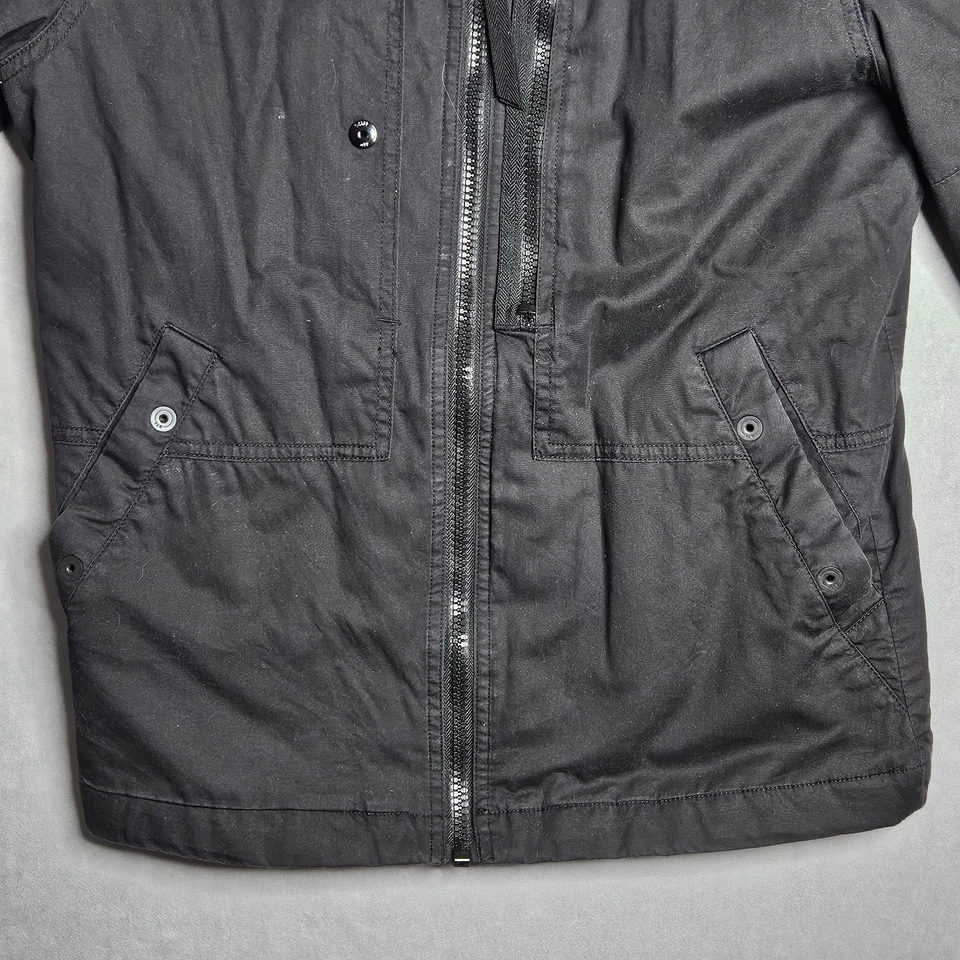 G-Star Raw Jacket Mens Medium Black Full Zip Pockets Quilted Lining Utility - Image 4 of 4