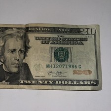 $20 Birthday Anniversary note December 7th 1986 serial number 12071986 Dollar