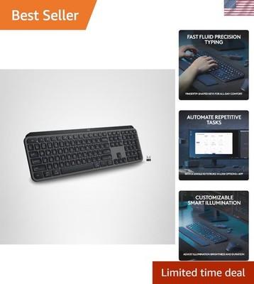 MX Keys S Low-Profile Wireless Keyboard - Programmable Keys & USB-C Rechargeable