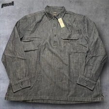 Todd Snyder Shirt Mens 2XL Indigo Mariner Popover Long Sleeve Chambray