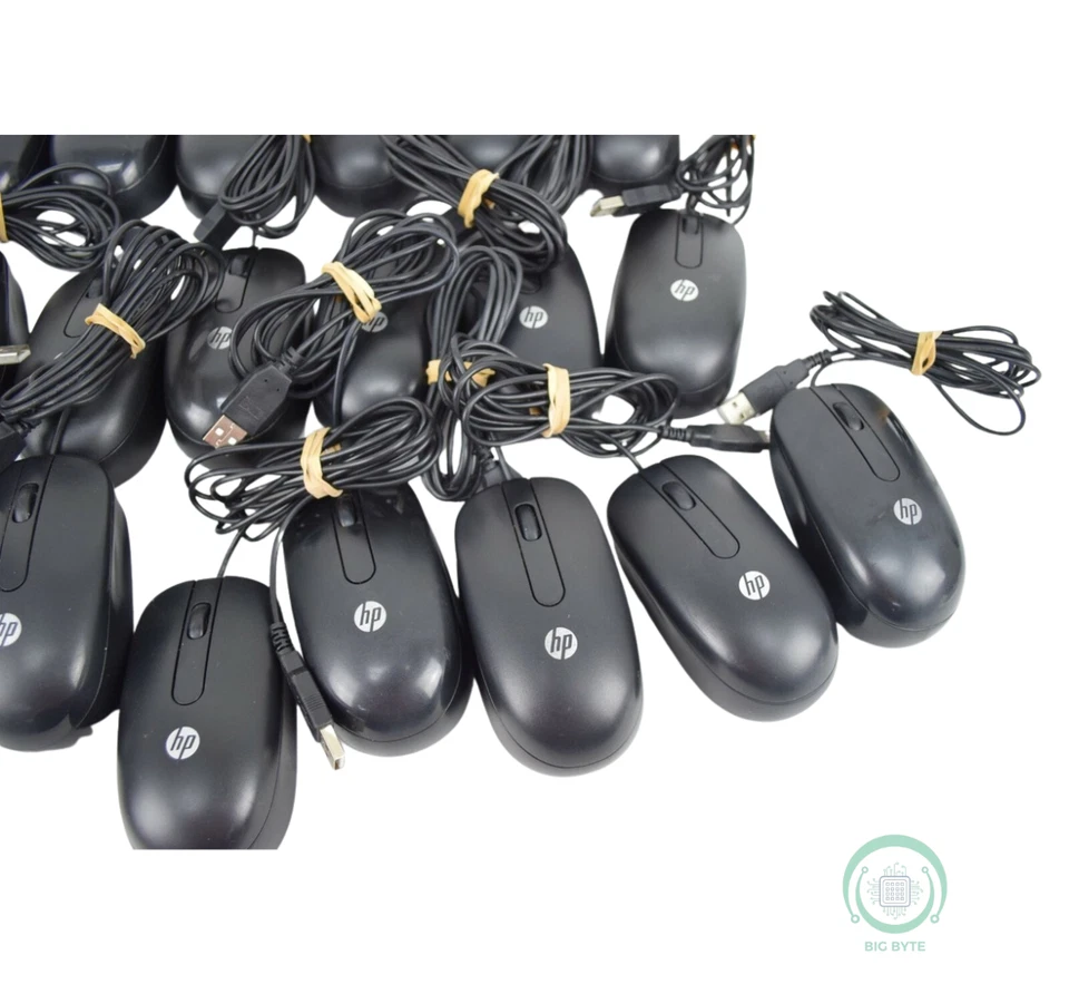 MIXED LOT OF 100 HP Dell Lenovo Logitech Microsoft Wired USB Mouse - Image 3 of 4