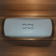 OGI Eyewear Hard Clamshell Glasses Case Gray, Lime Green Interior Cleaning Cloth