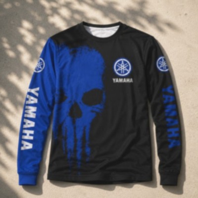 Yama Skull Motobiker Racing Long Sleeve Shirt 3D All Over Print 3D Hot Sale S-5X